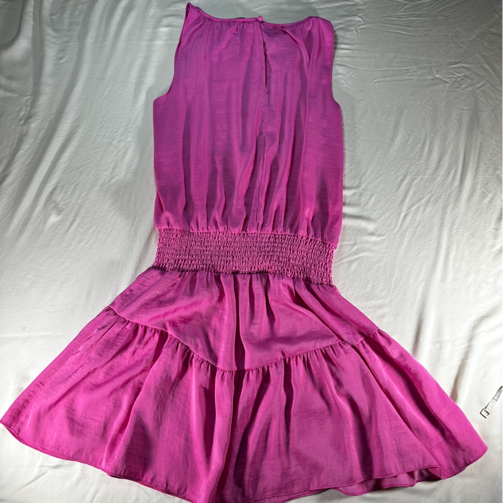 1.STATE Smocked Waist Dress Hot Pink graduation date spring balletcore summer - Picture 6 of 9